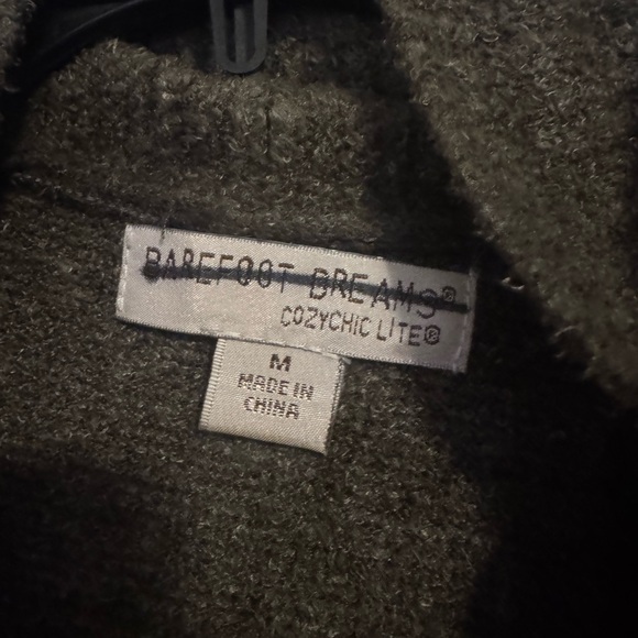 BAREFOOT DREAMS COZY CHIC LITE Soft Warm Mossy Olive Green Circle Cardigan Sz M - Picture 5 of 8